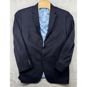 Onward Reserve Blazer Sport Coat Blue 100% Wool Men's Size 46R READ